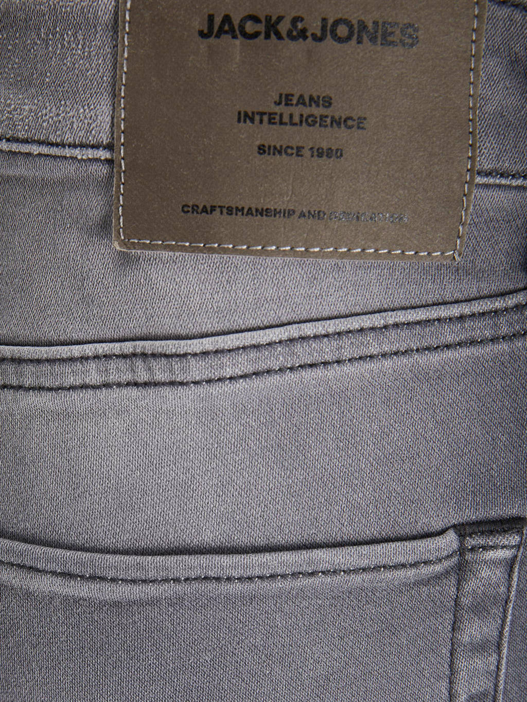 JACK & JONES regular fit jeans bermuda JJIRICK grijs