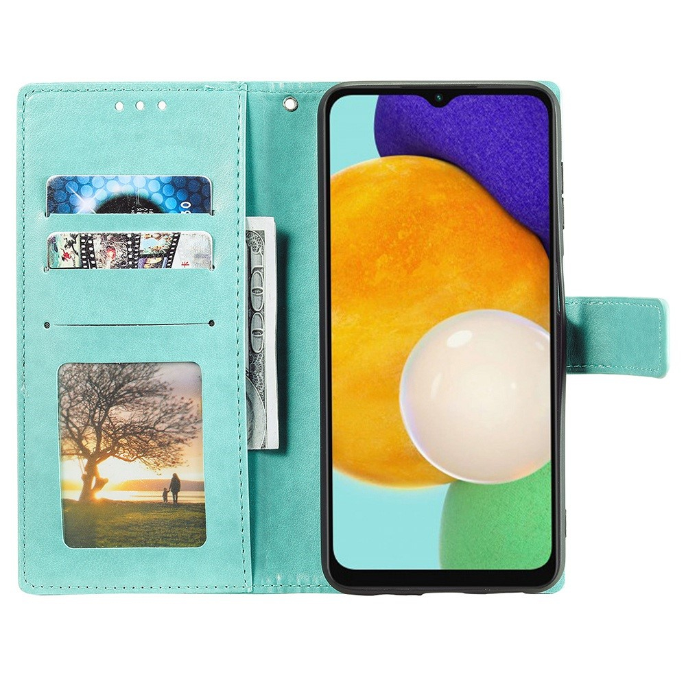 Samsung Galaxy A54 5G Leder Tasche Wallet Mandala Flowers - Türkis