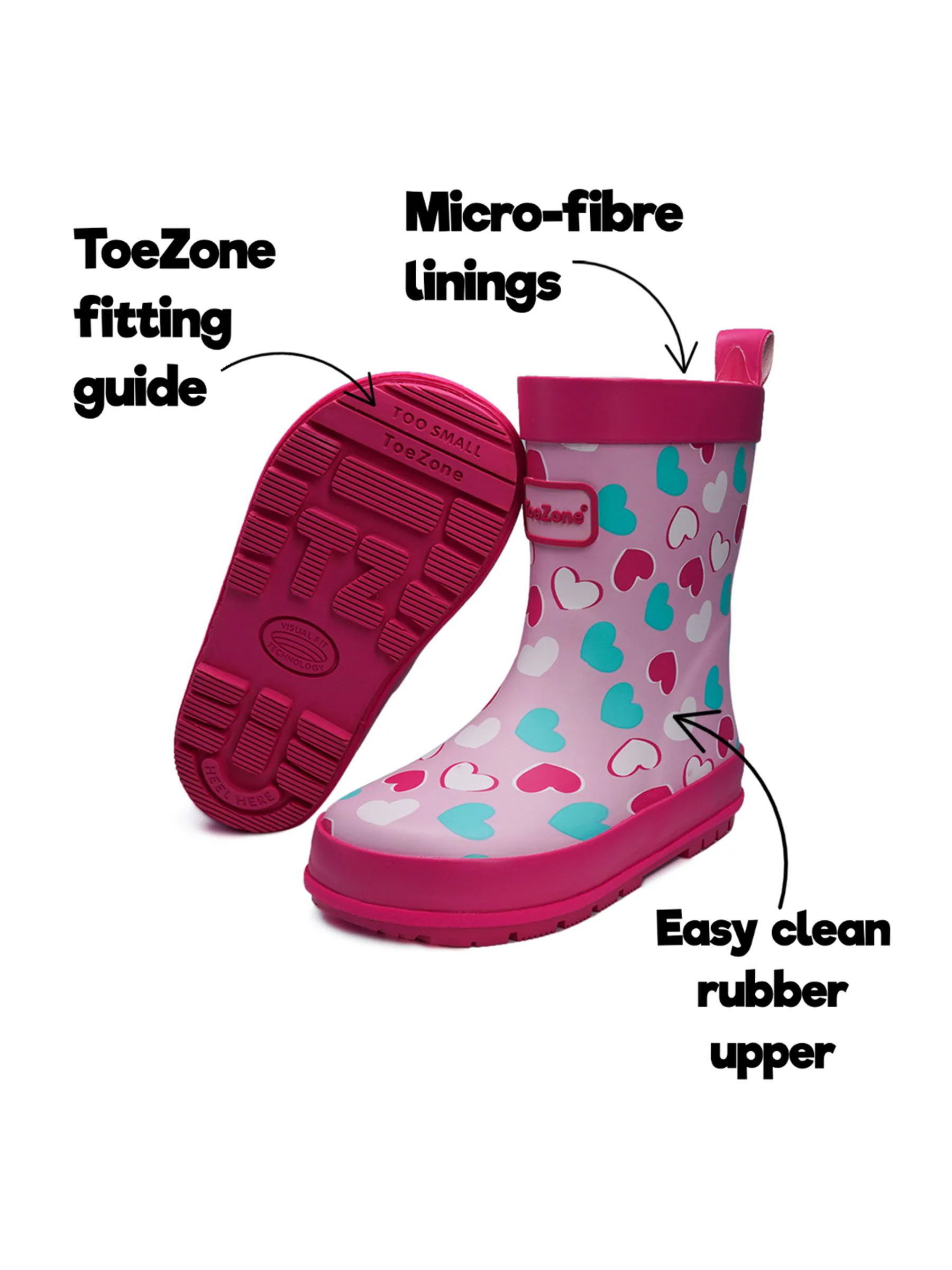 Love met hart - ToeZone kinderlaarzen