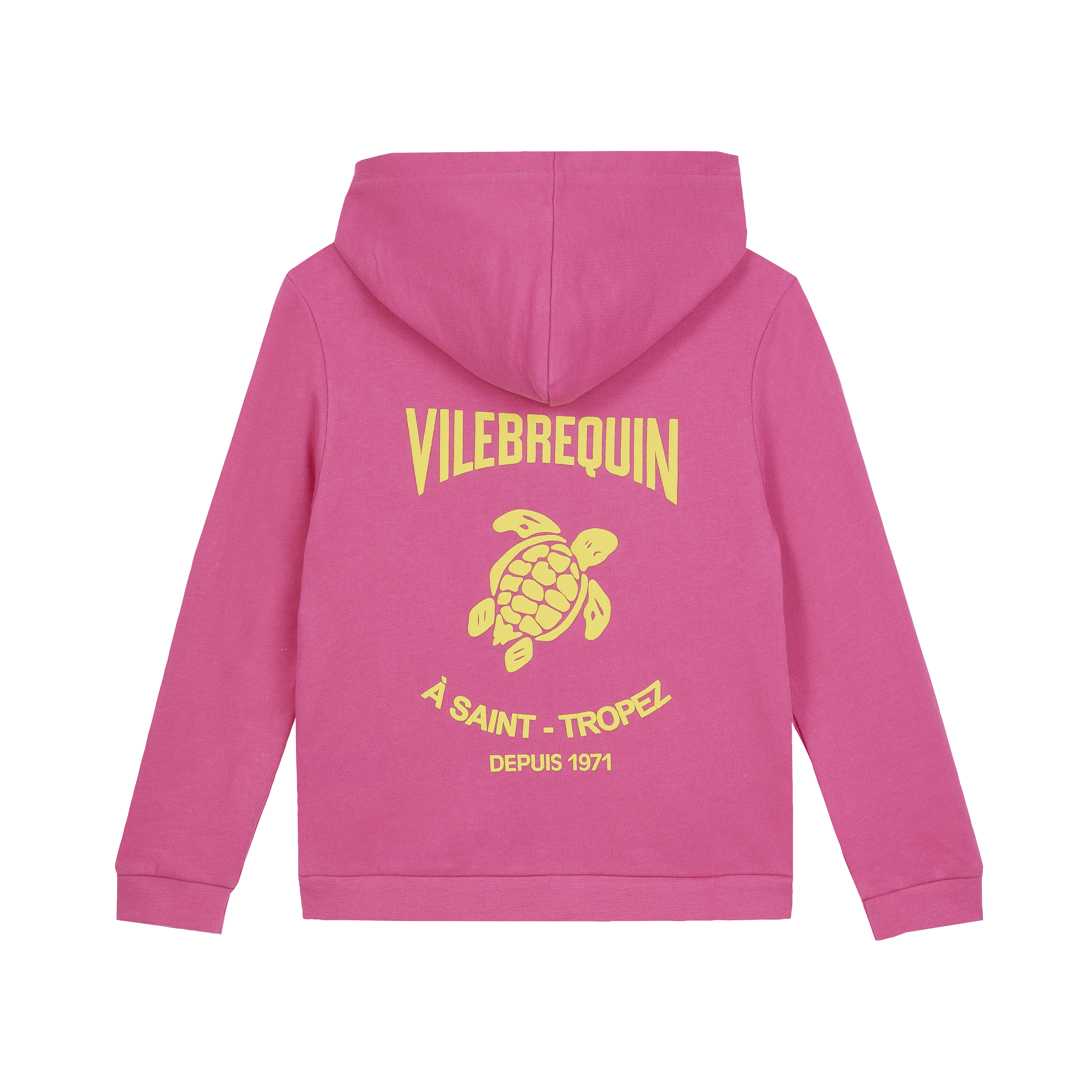 Sweat zippé à capuche en coton organique fille Logo 3D
