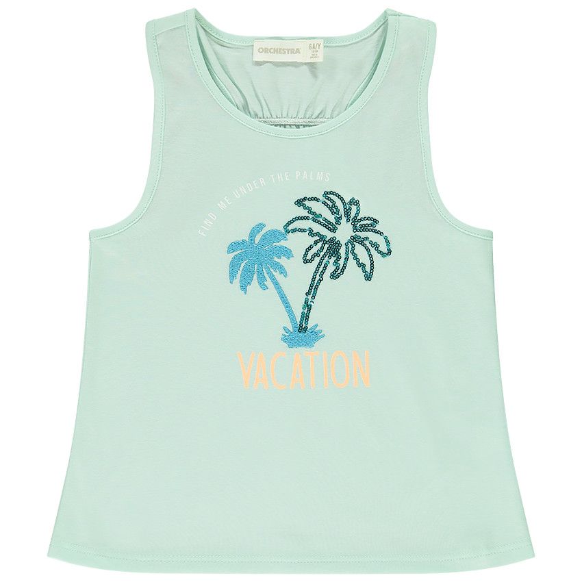 Débardeur fantaisie en jersey pour fille - Vert