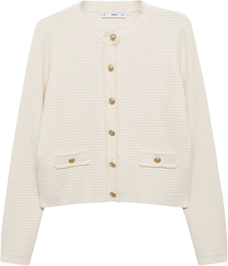 MANGO Button knit cardigan Light beige