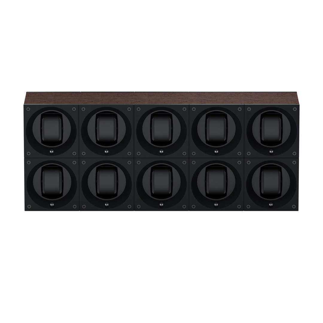 SwissKubik Masterbox Natürliches Wenge-Holz - 10 Uhren