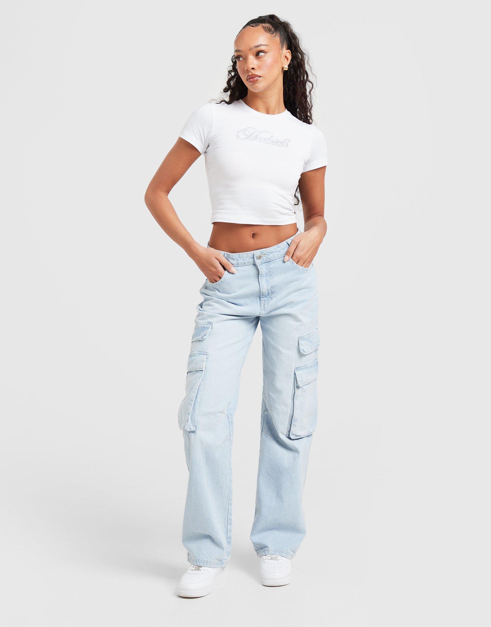 Hoodrich Jean Cargo Script Femme