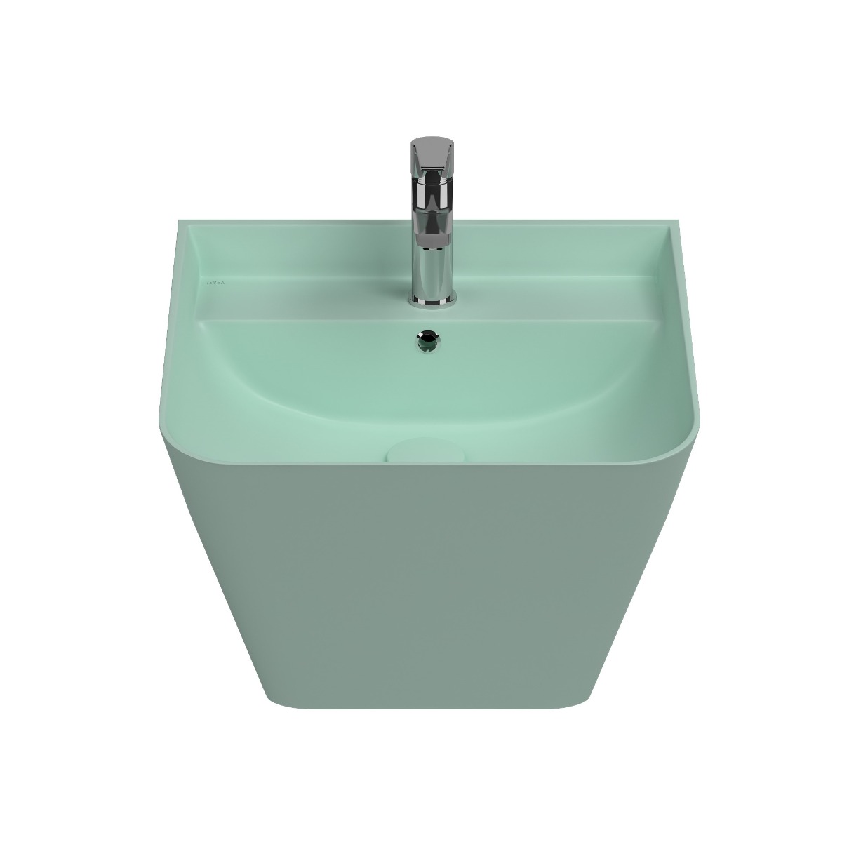 Isvea Sott Aqua hangende wastafel 50cm mint
