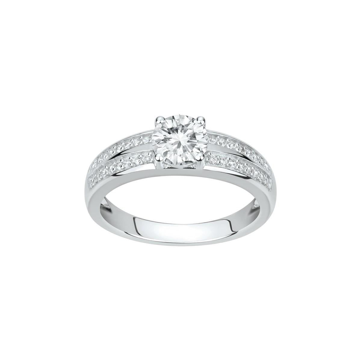 Bague de fiançailles en Argent avec oxyde de zirconium blanc