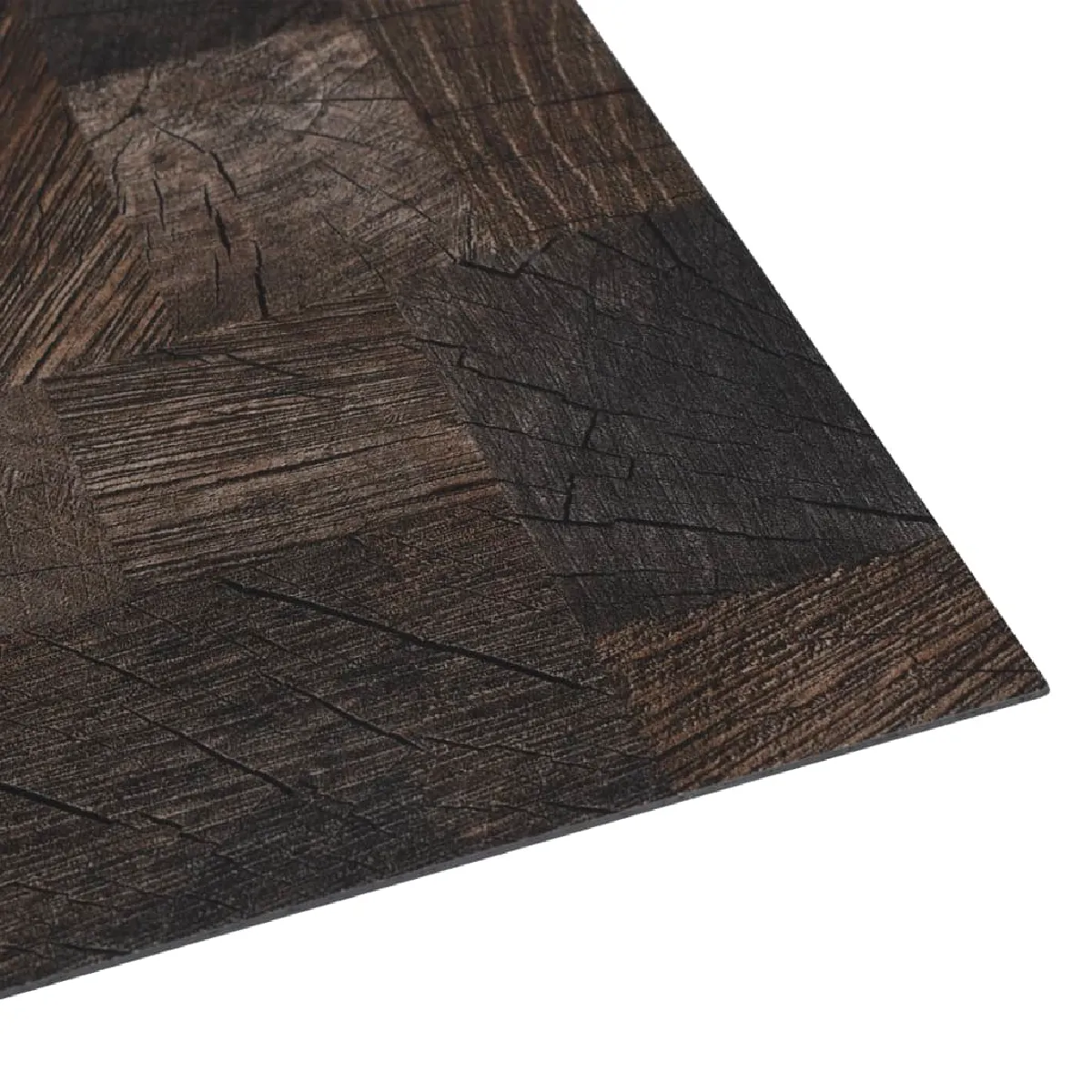 vidaXL Dalle de plancher autoadhésif 5,11 m² marron bois