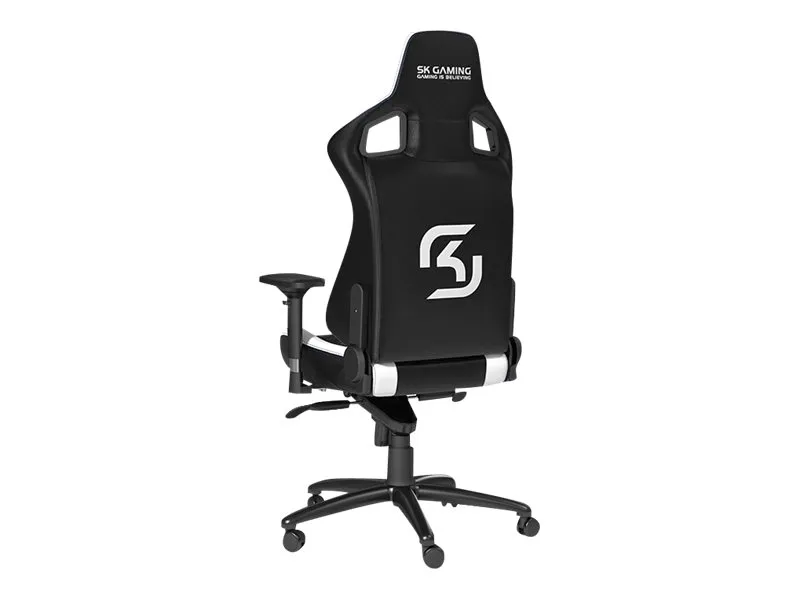Noblechairs EPIC SK Gaming Edition - Spillestol - ergonomisk - armstøtter - T-formet - vippe - drejeled - polyuretan-læder - sort, hvid, blå