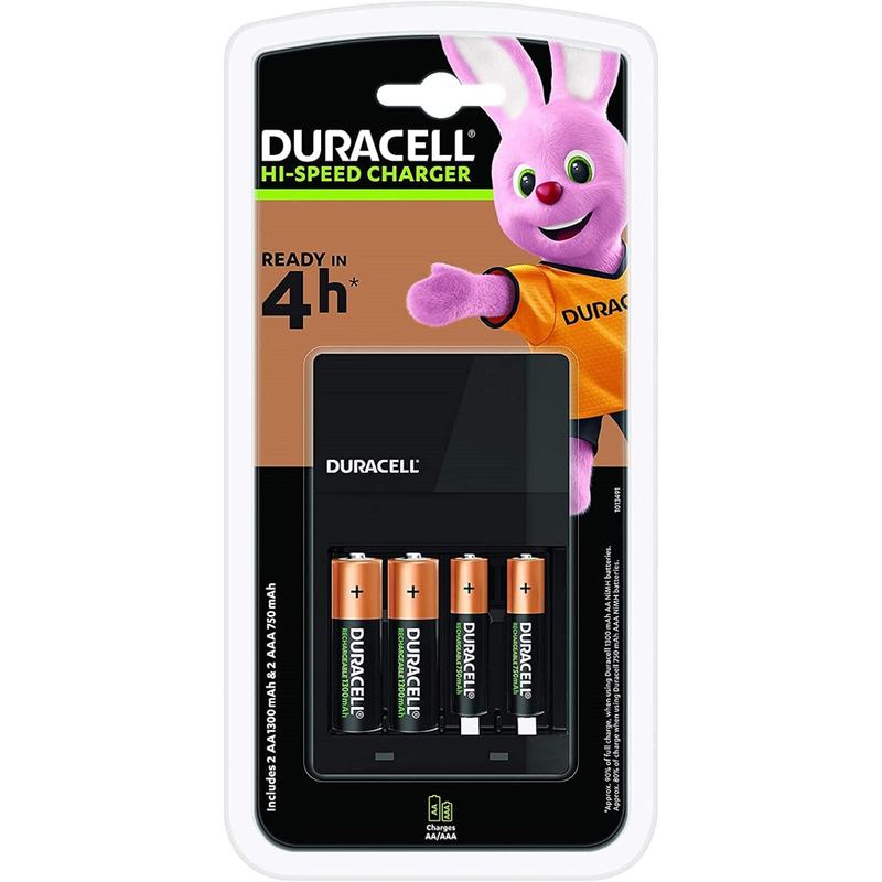 Duracell Batterie-Ladegerät (2x AA/AAA), 1300 mAh, schwarz, 1 Stück