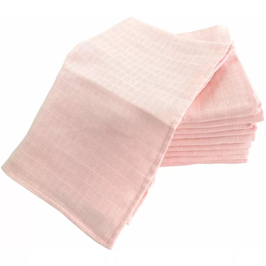 M.M.C. Mullwindel 10 PACK Unifarben 80x70 cm Mulltücher 10 Rosa