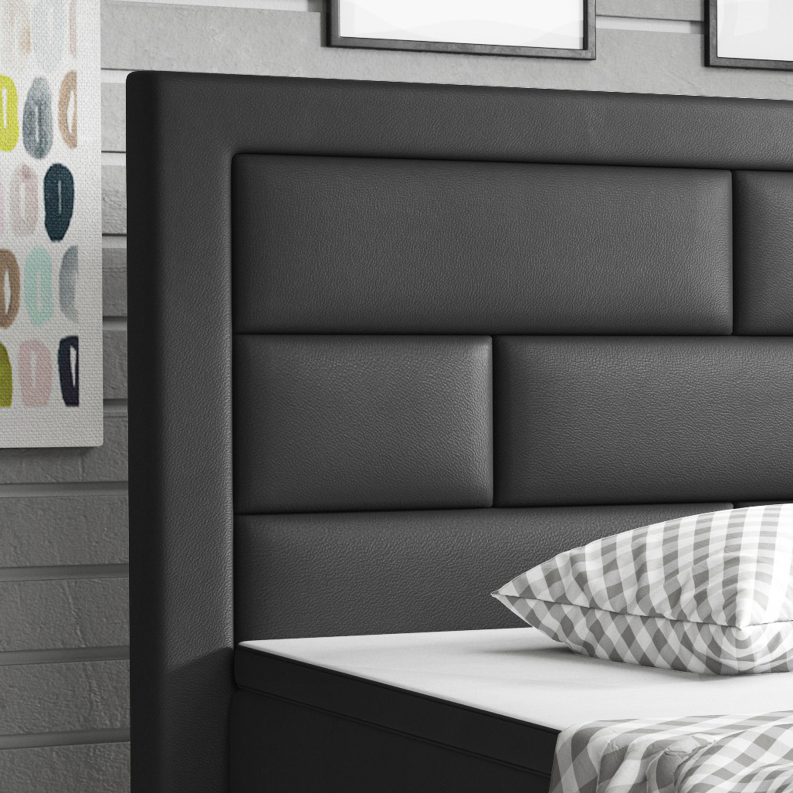 Boxspringbett - schwarz - H3 - 180x200 cm