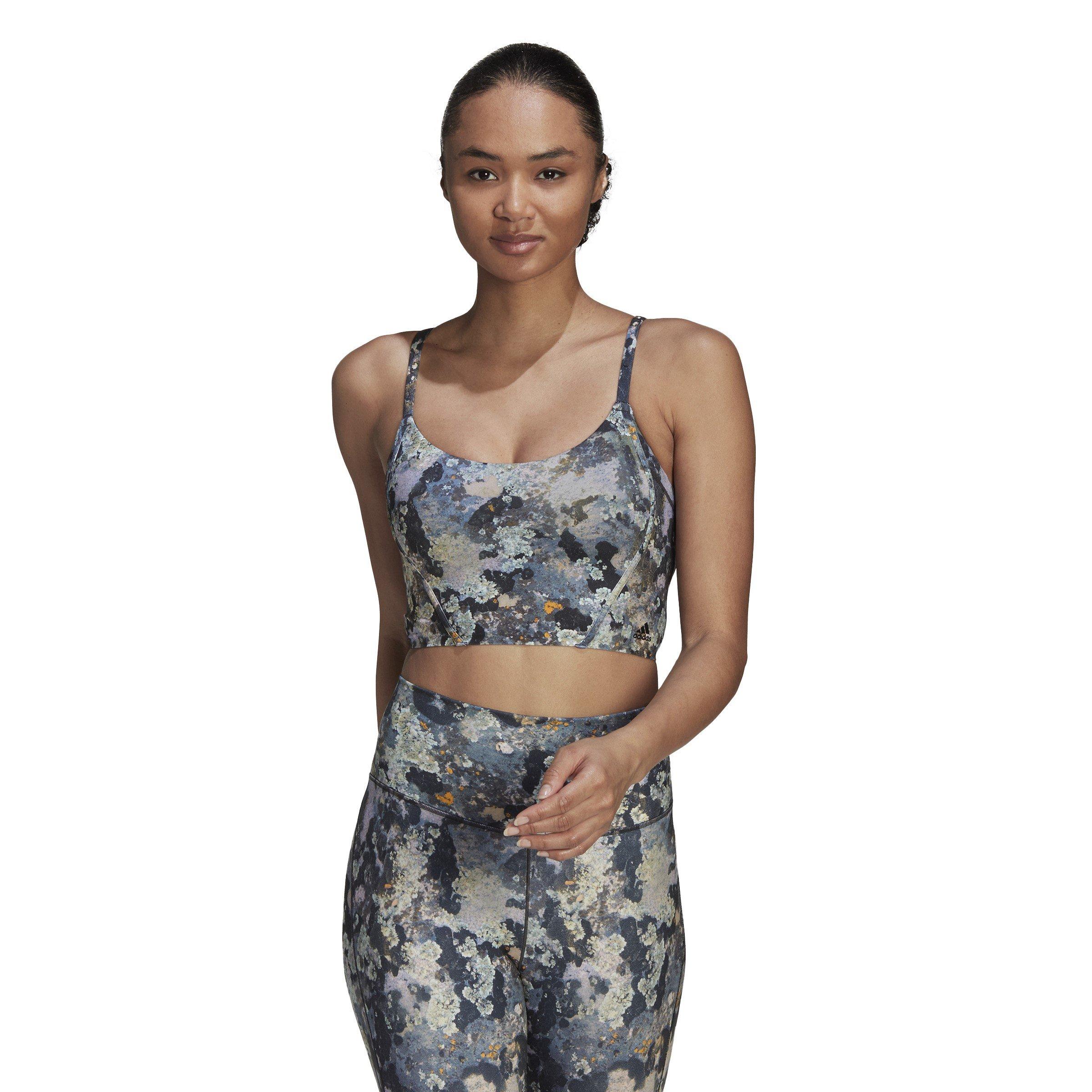 adidas Yoga Light Support Long Line Graphic Sports Bra Womens