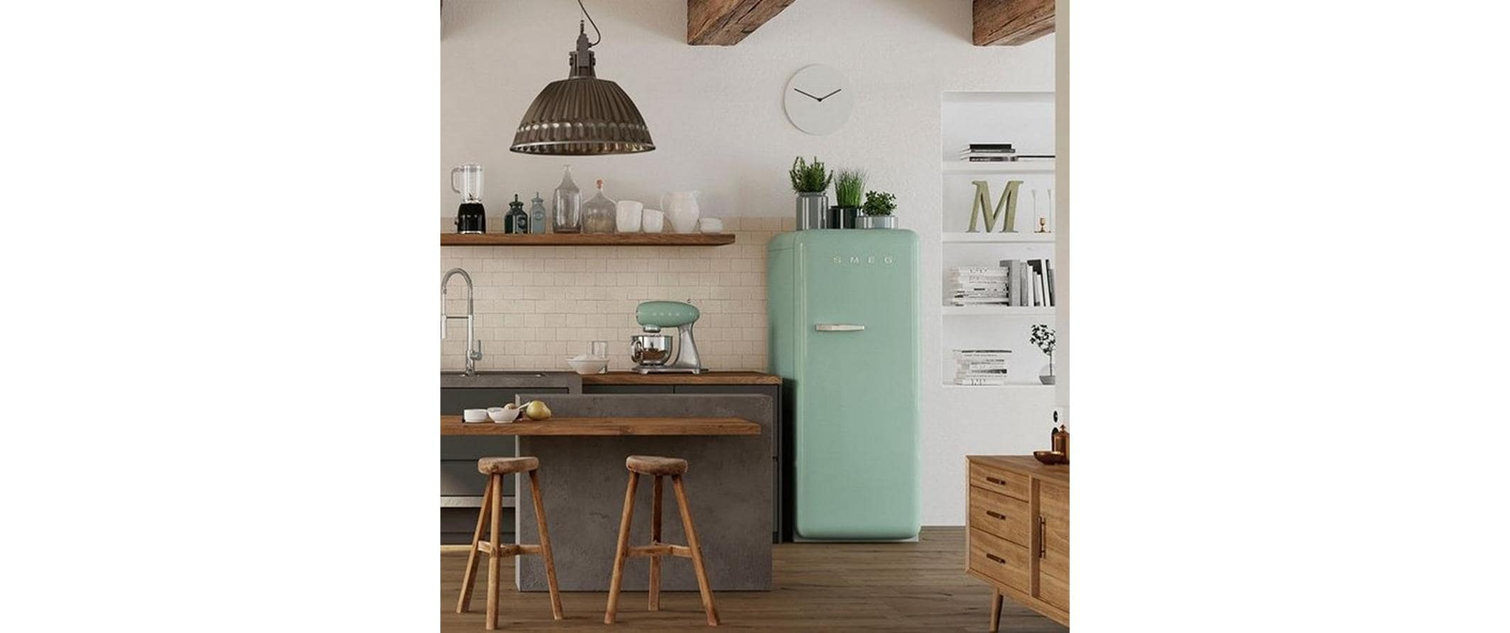 Kühlschrank FAB28RPG5 Pastellgrün<br>Kühlschrank im Retrodesign
