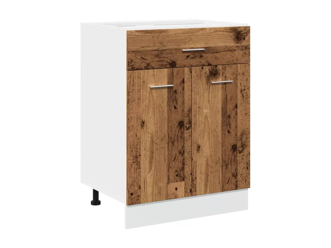 Armoire de plancher à tiroir vieux bois 60x46x81,5 cm