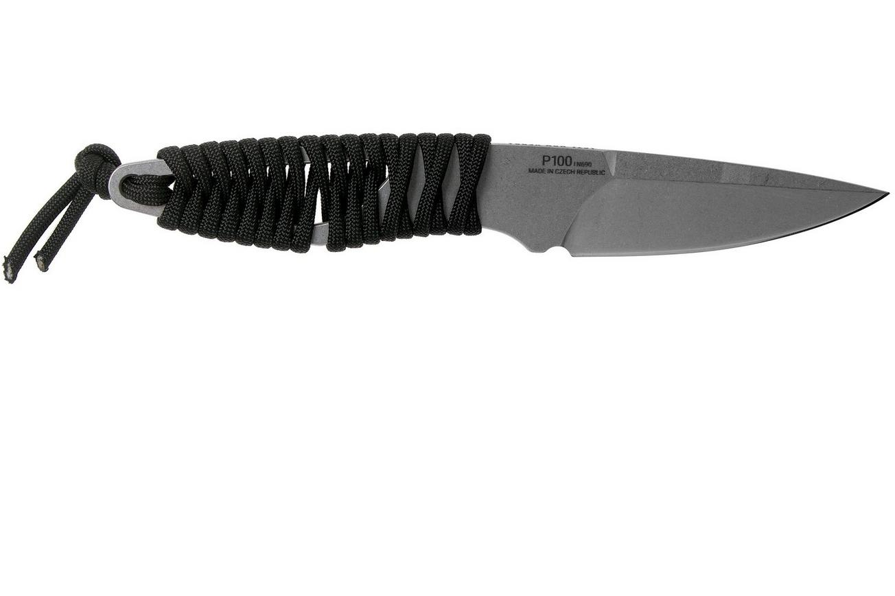 ANV P100 Sleipner, Black Paracord P100-002, Black Kydex Sheath, nekmes