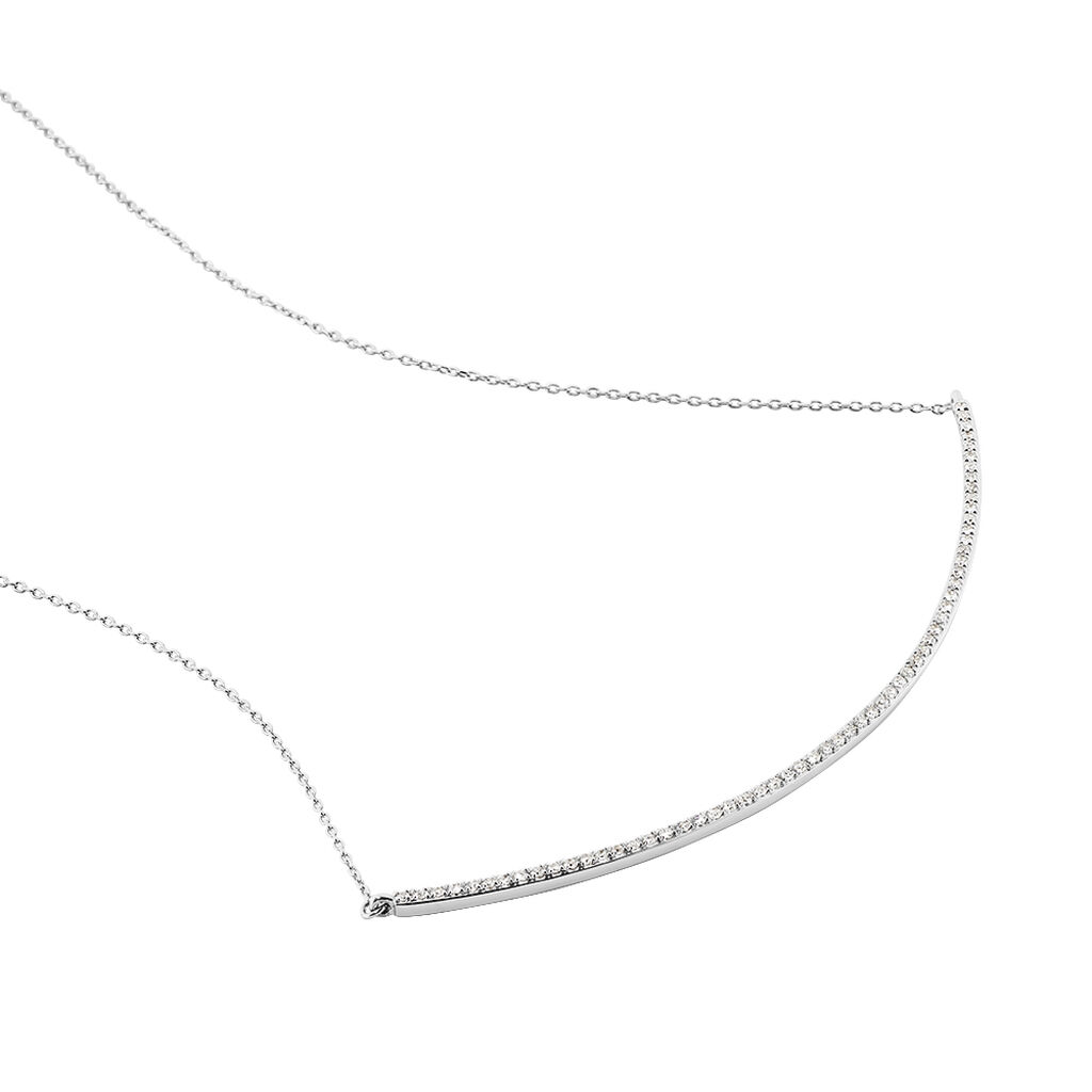 Collier Fanchette Or Blanc Diamant