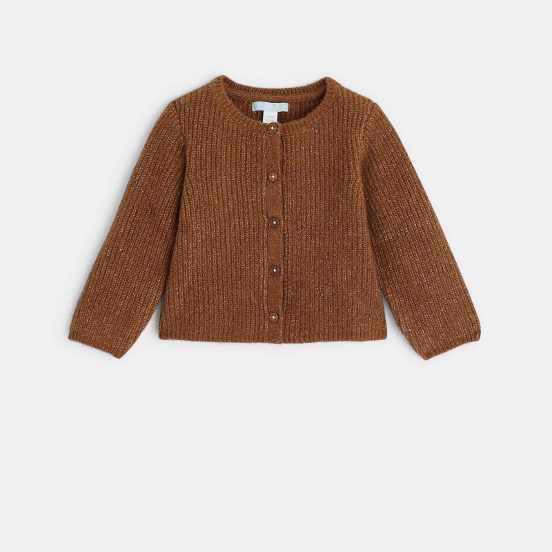 Gilet irisé marron bébé fille Marron