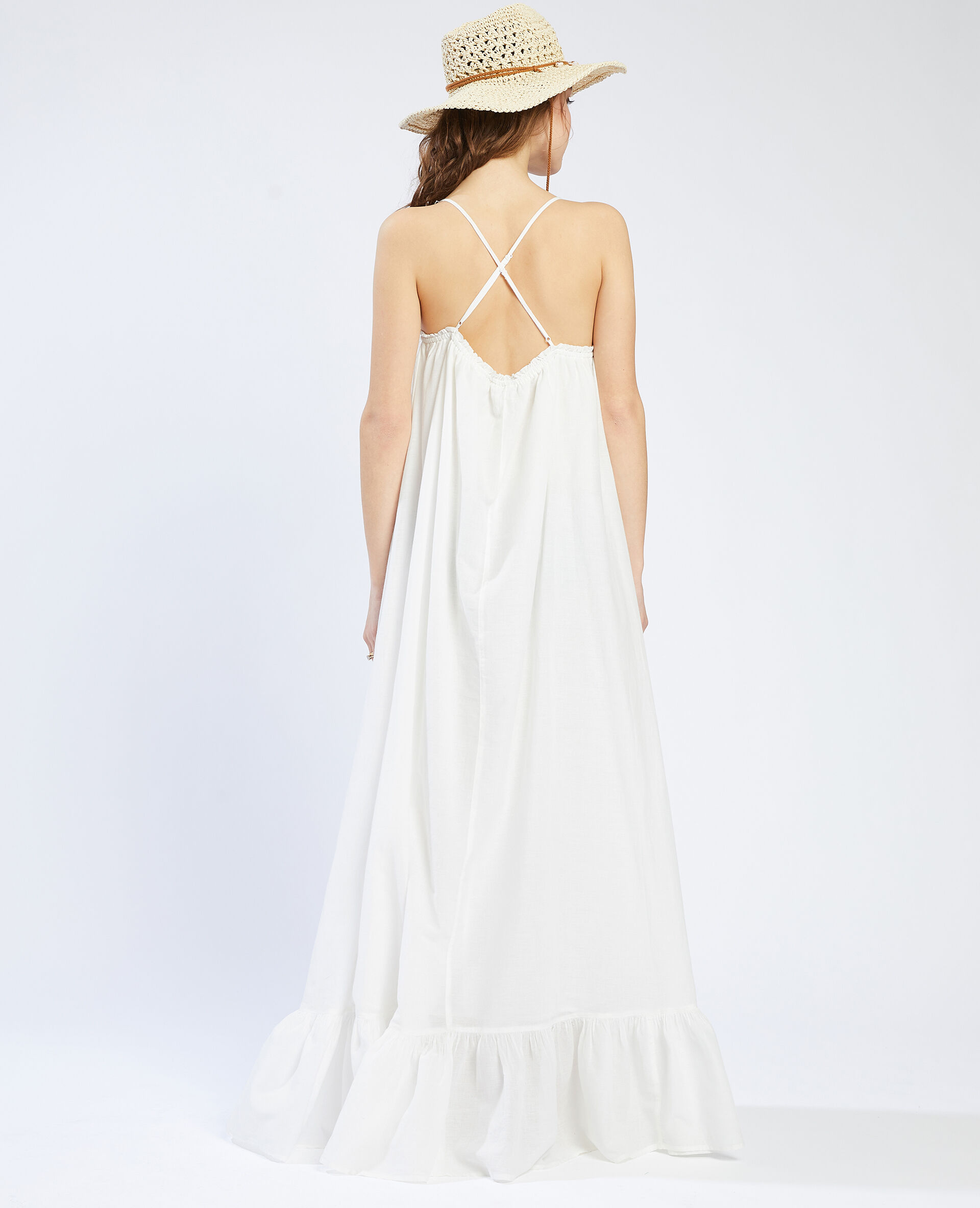 Robe longue à volants - Blanc