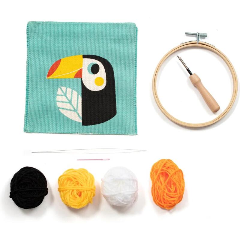 Punch Needle, Toucan - Bleu