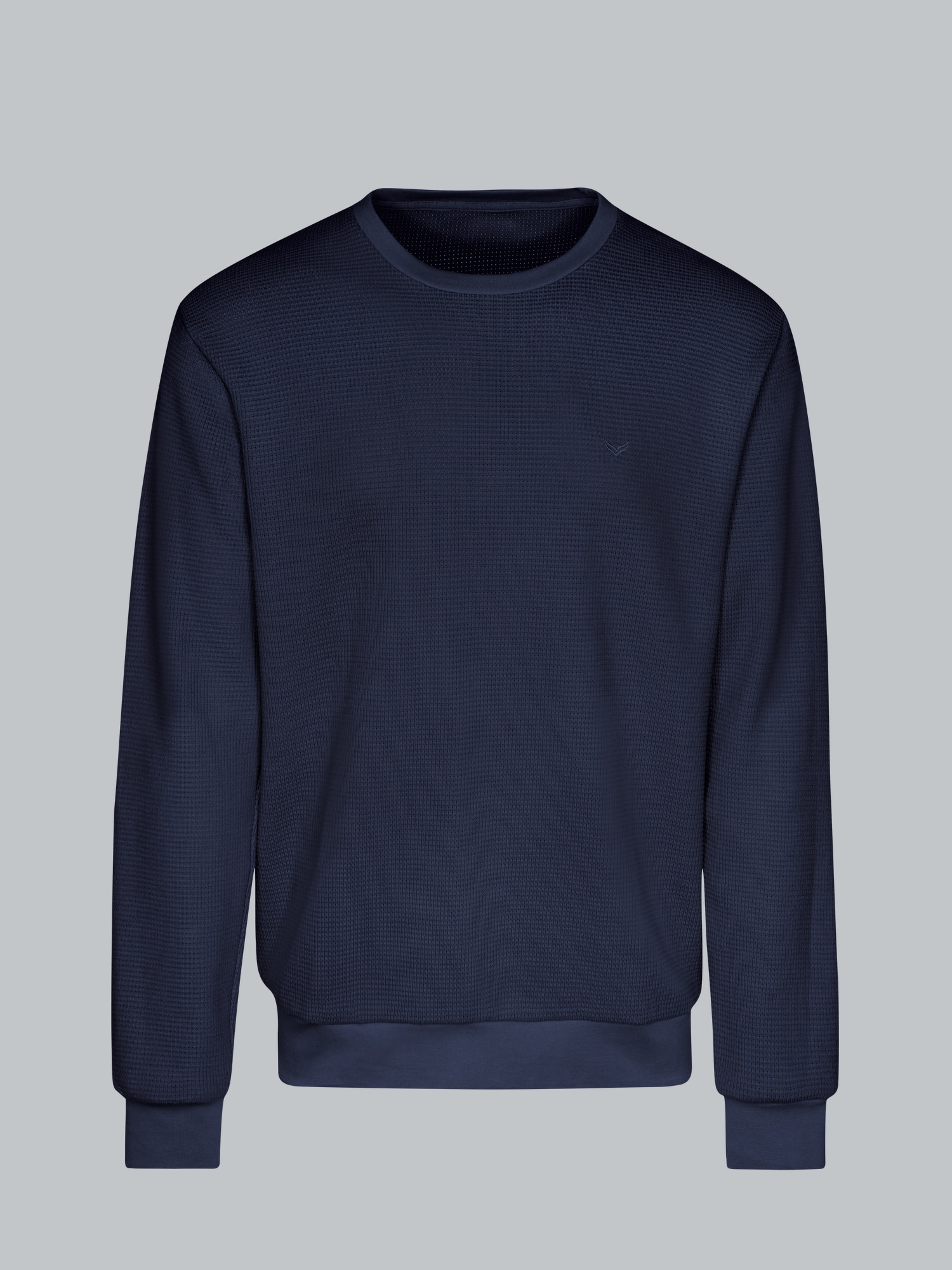 Sweatshirt in Waffeloptik Navy