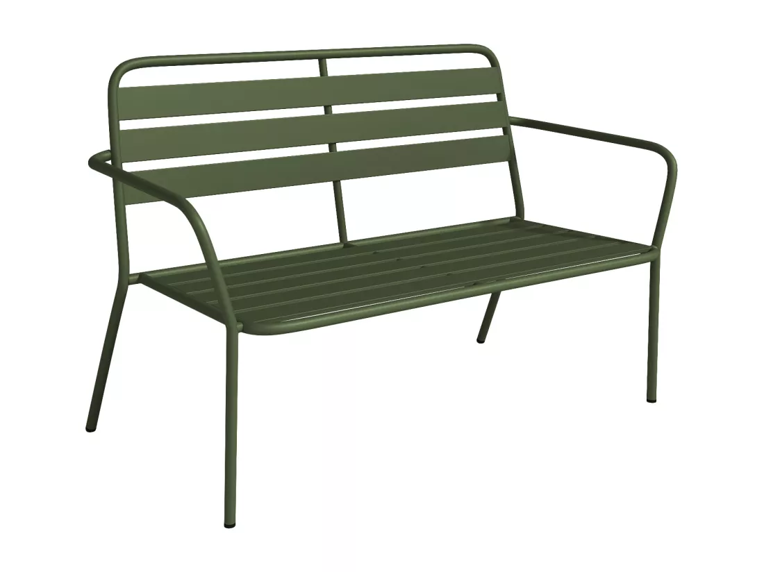 Banc de jardin en métal - Kaki - MIRMANDE de MYLIA