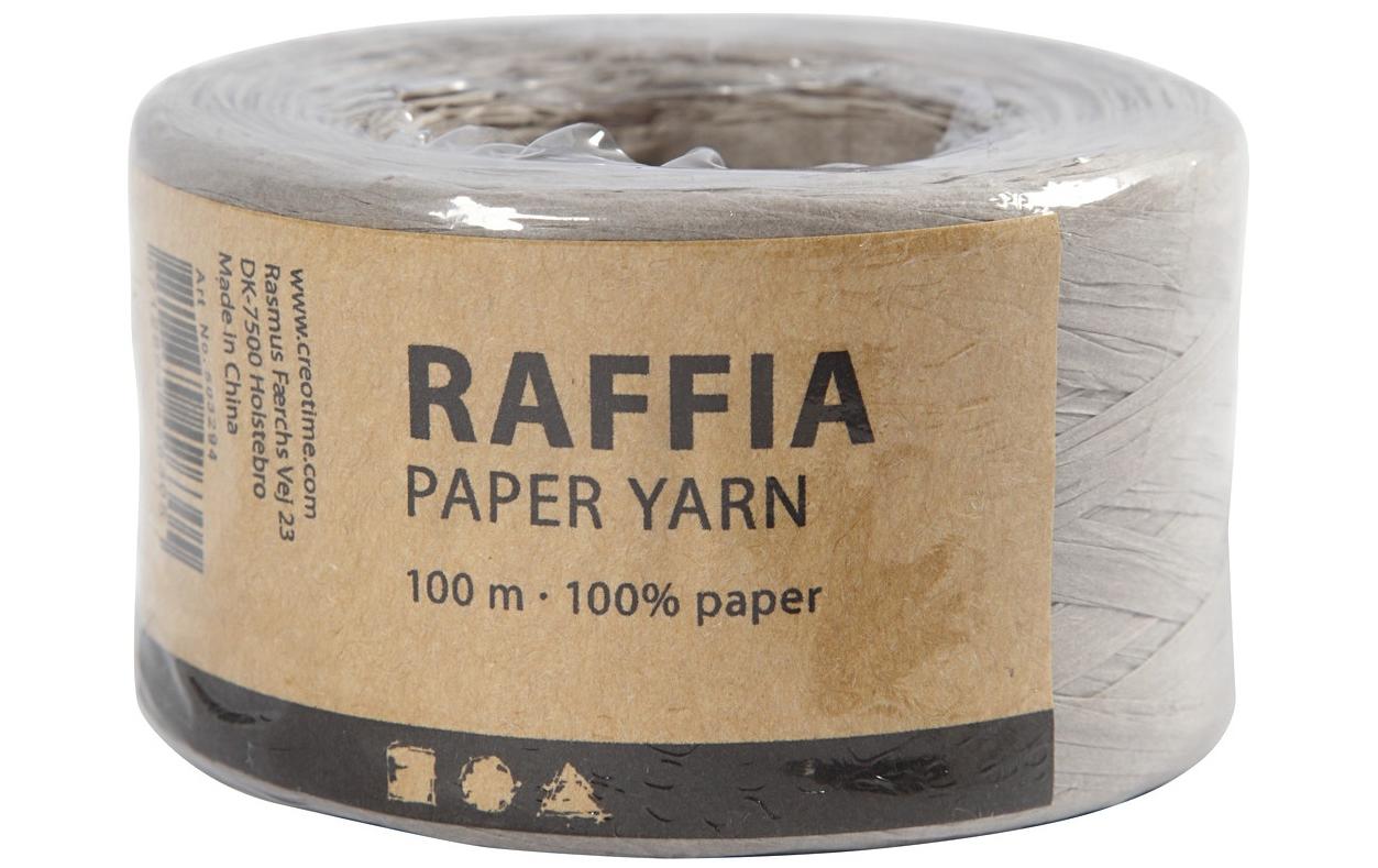 Geschenkband Raffiabast 8 mm x 100 m, HellgrauBand für Geschenke