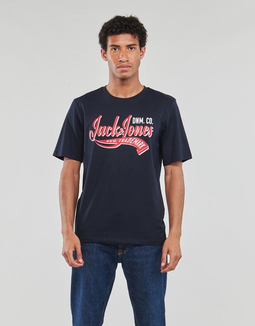 Jack & Jones - JJELOGO TEE SS O-NECK 2 COL AW23 SN - Marine