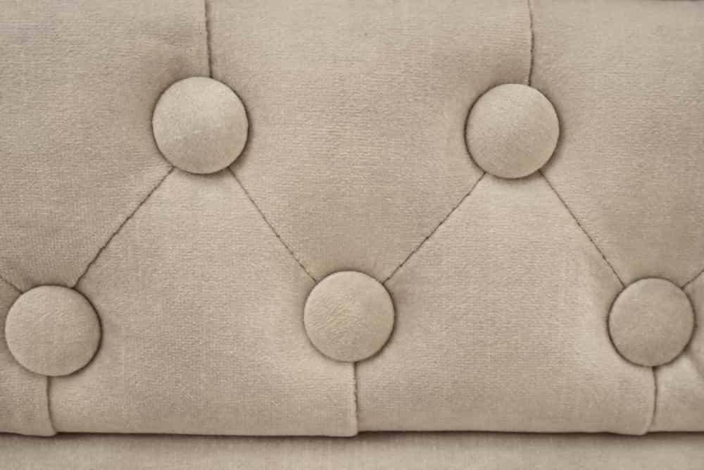 Chesterfield 2-Sitzer Sofa 150cm champagner beige Samt Federkern Knopfheftung