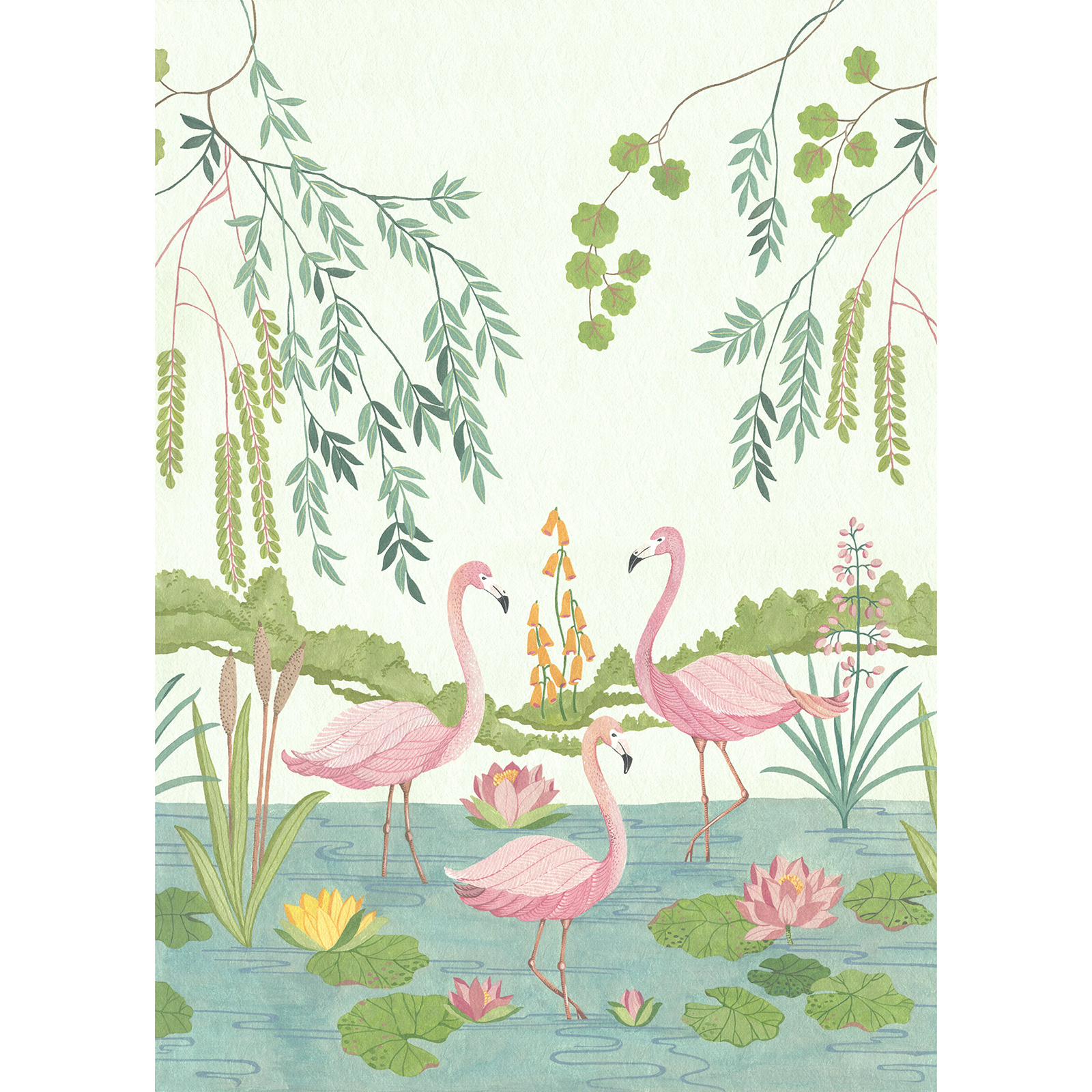 Vlies-Fototapete FLAMINGO VIBES - bunt - 200x280 cm