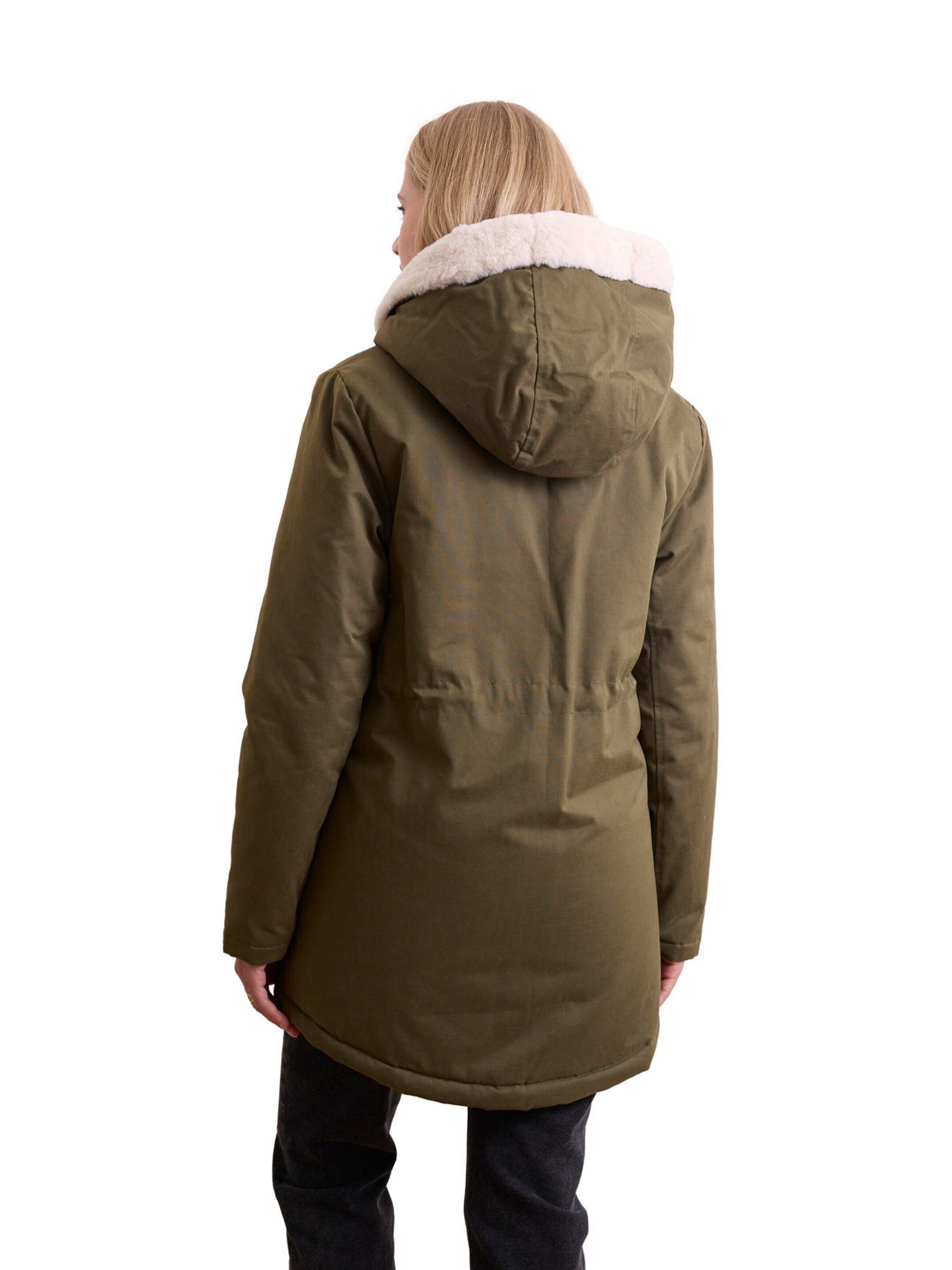 Vertbaudet Umstands-Winterjacke mit Webpelz-Futter khaki