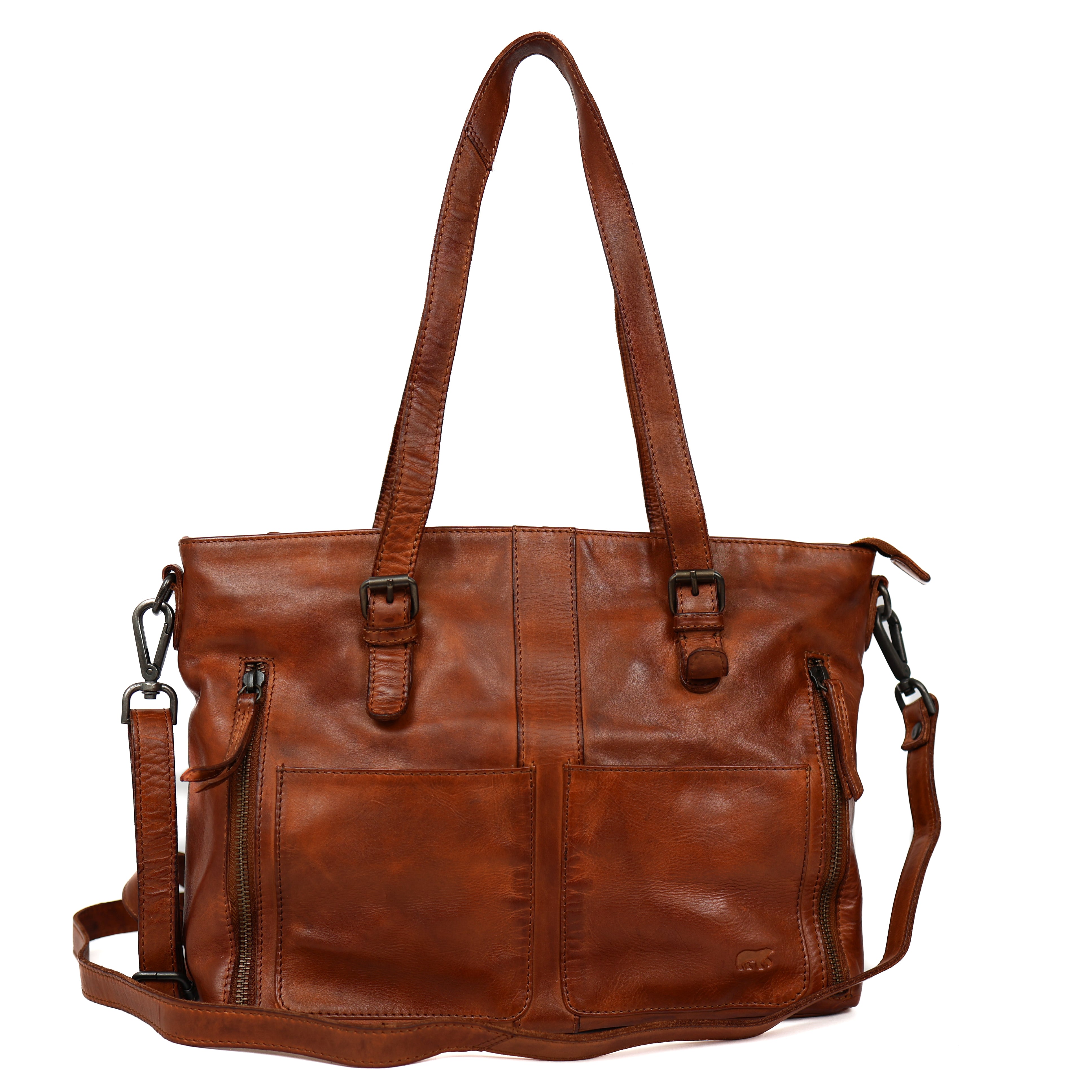 Hand-/schoudertas 'Fleur' cognac Cognac