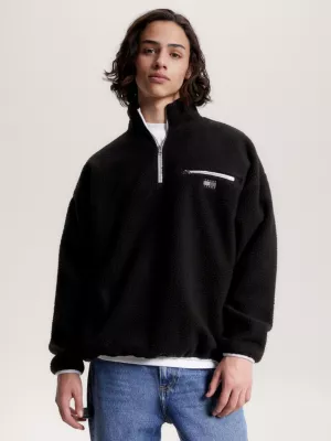 Moletom essencial tonal com zíper até a metade em sherpa