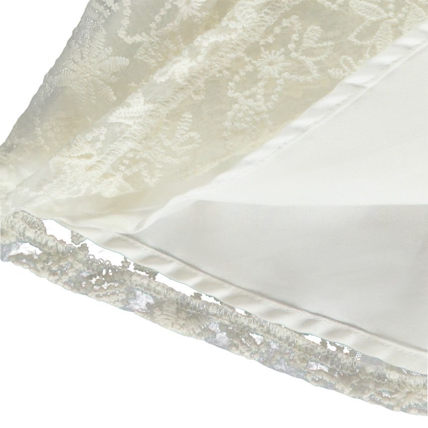 Jupe en tulle et organza brodé pour fille - Ecru