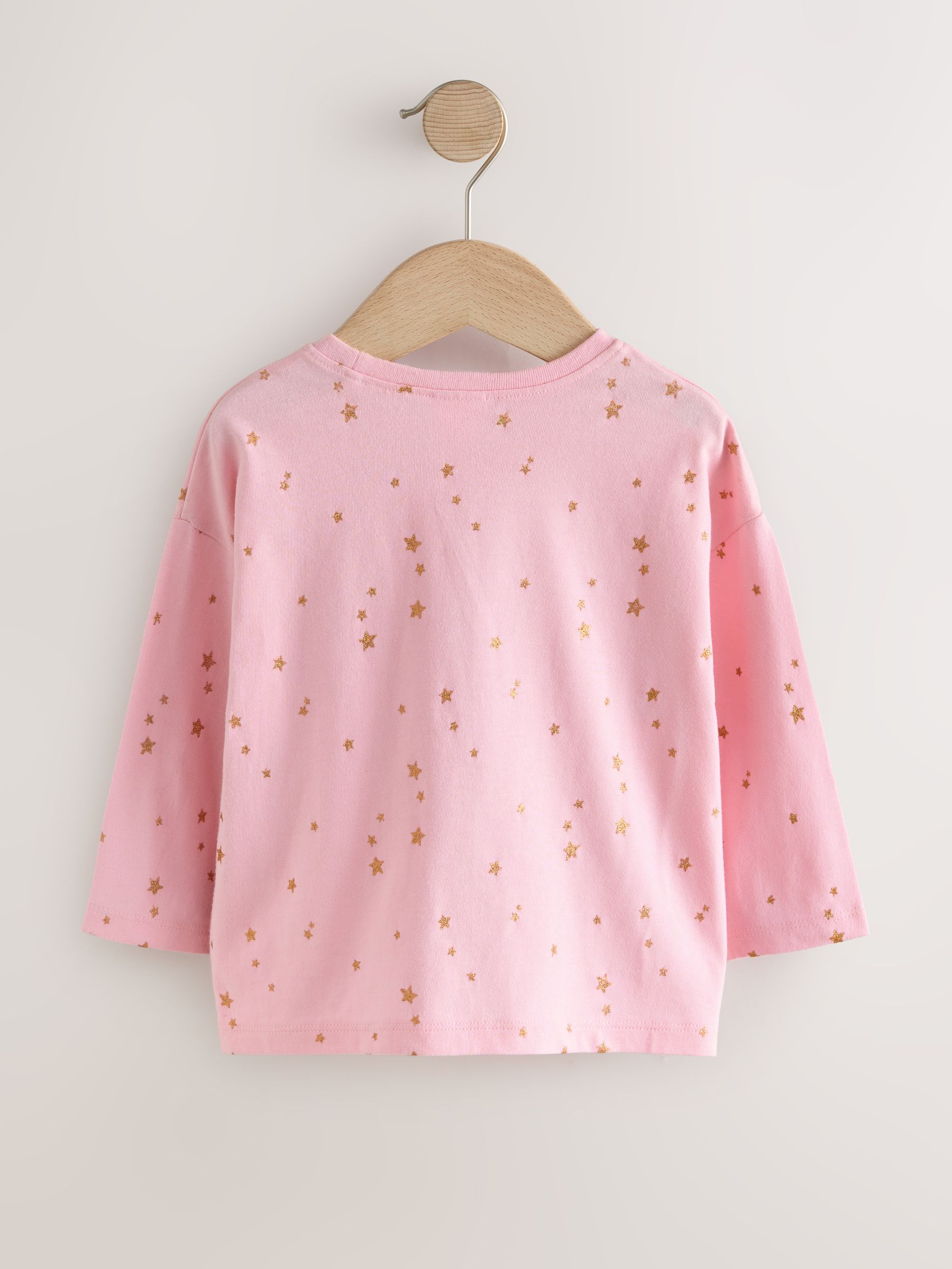 Roze rendier - T-shirt met lange mouwen en tas (9 mnd-7 jr)