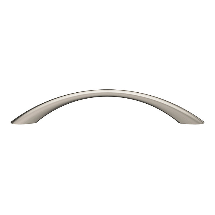 Poignée de meuble nœud GoodHome Primel effet nickel satin gris l.160mm x l.9mm x H. 27mm entraxe 128mm