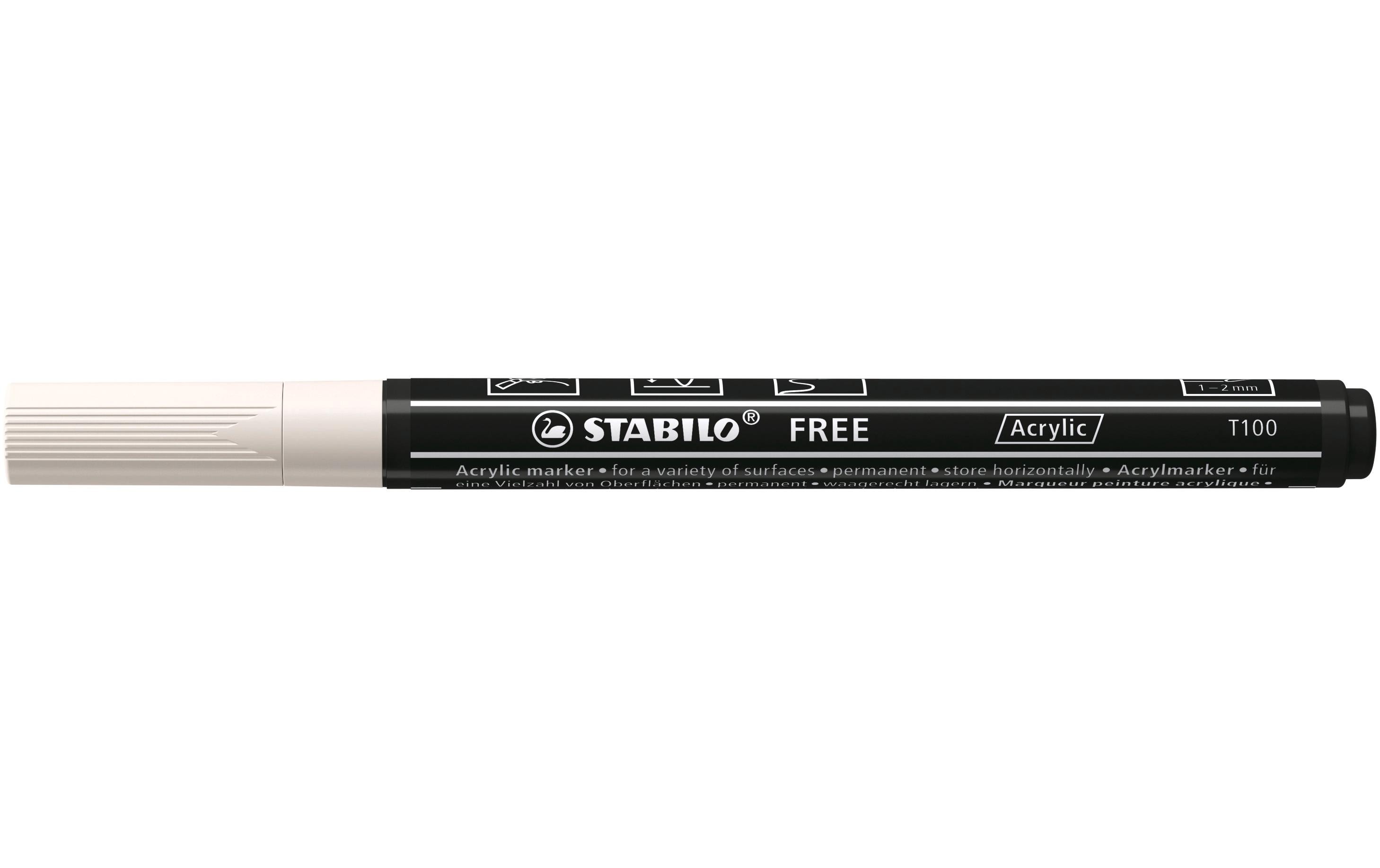 Acrylmarker Free Acrylic T100 WeissMarker mit pigmentierter, wasserbasierter Tinte