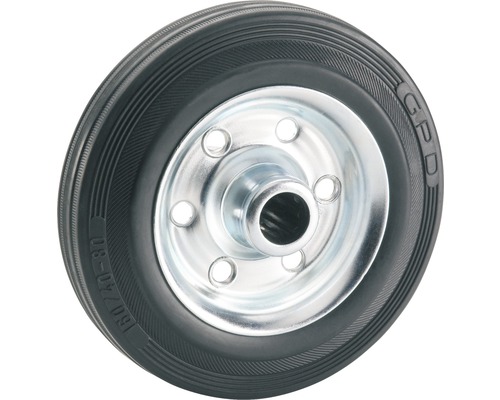 Tarrox Standaard massief rubberen wiel, 100 kg, met stalen velg 125 x 37 x 15 mm