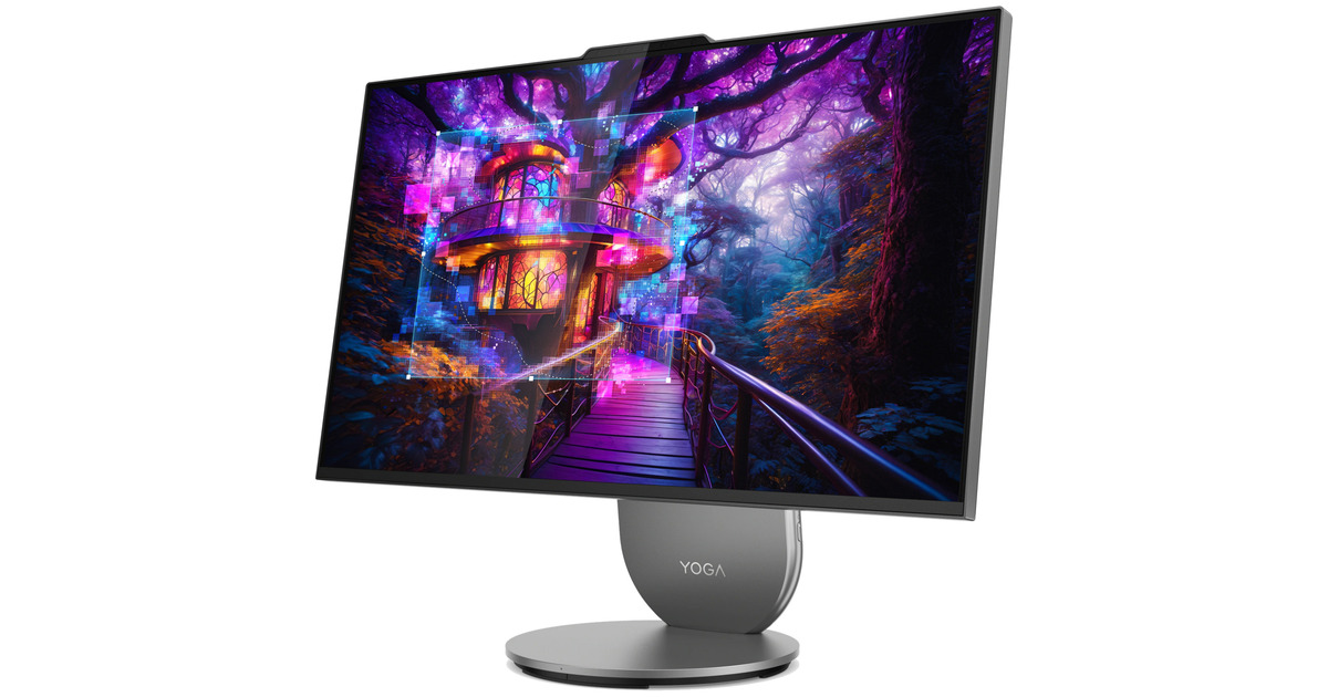 LenovoYoga AIO 27IAH10 (F0J2001DNY) all-in-one pc  (Grijs | Core Ultra 7 255H | Arc 140T | 16 GB | 1 TB SSD)
