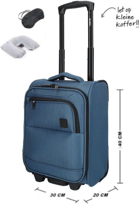 KLM - Handbagage Koffer - Jeans Blauw - Underseater 40x30x20 cm