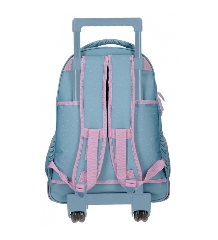 Mochila compacta Roll Road Peace azul, rosa