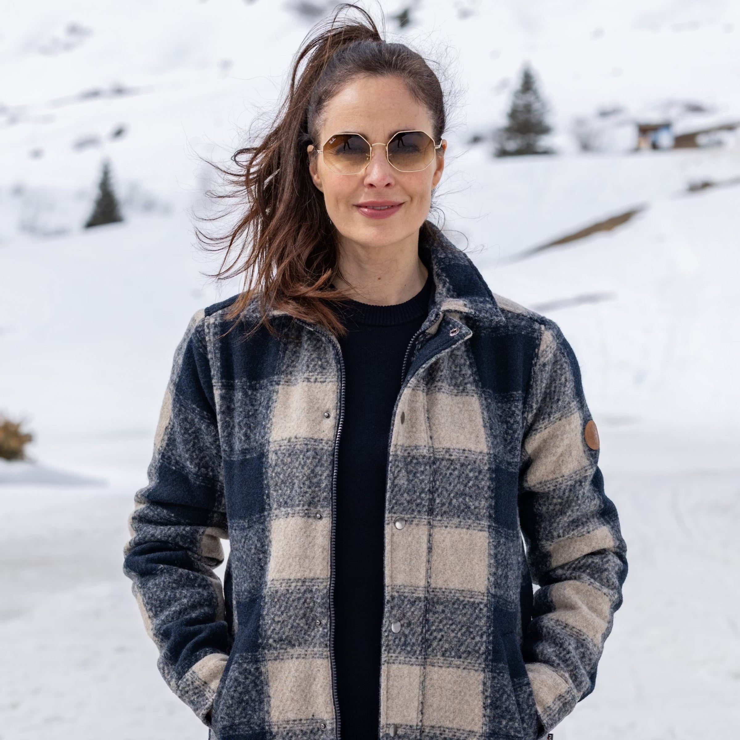 Frauen Jacke Marla Karo dark navy