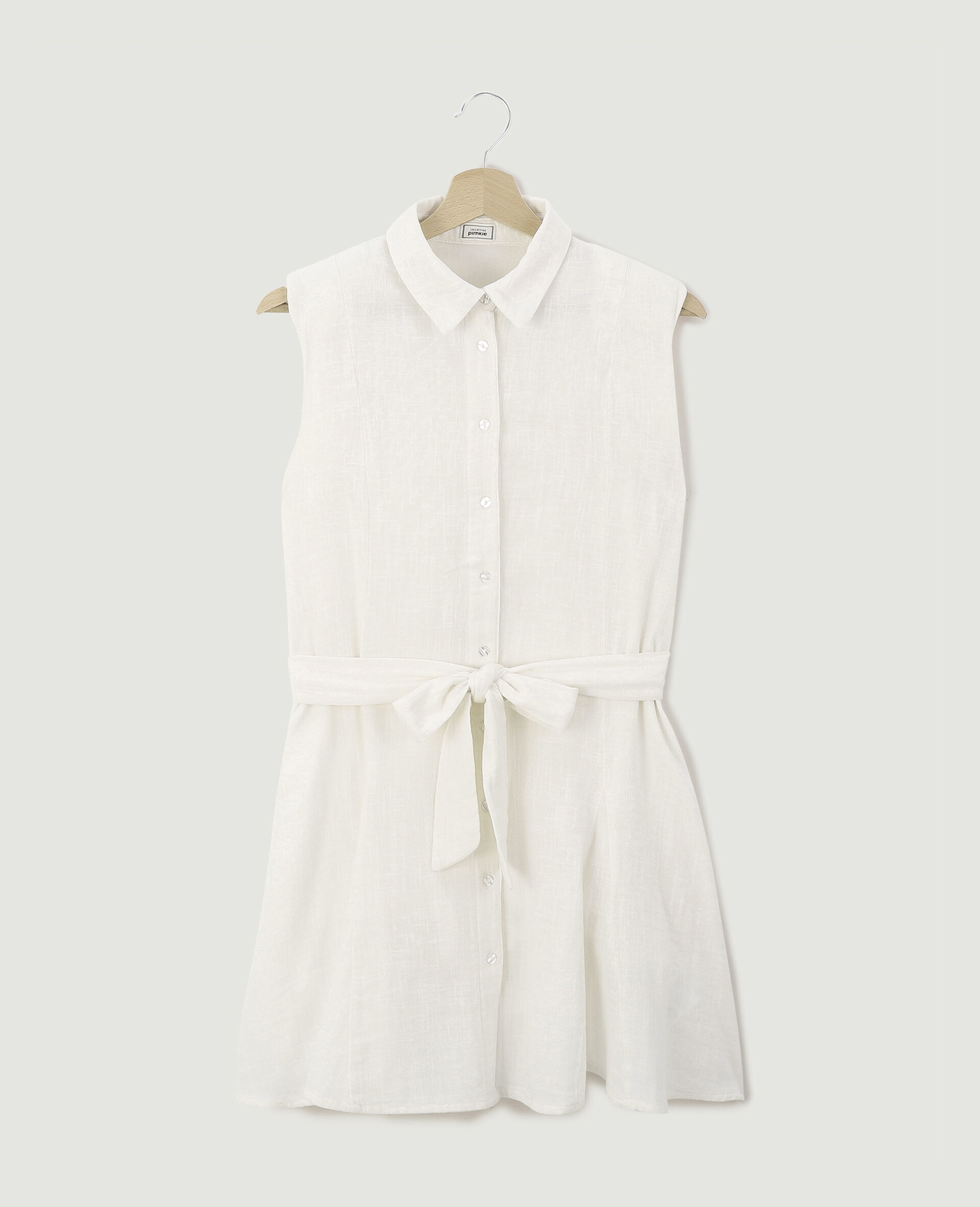 Robe chemise courte en gaze de coton - Blanc