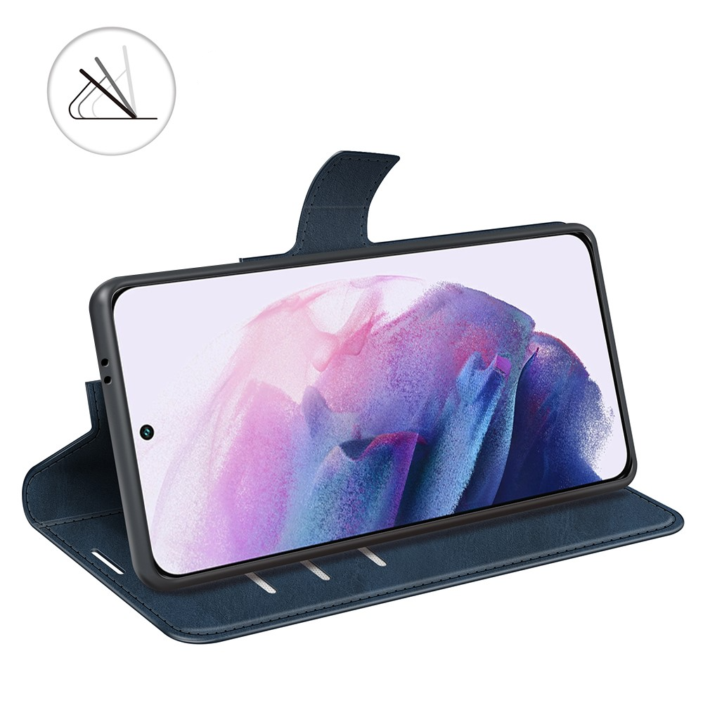 Samsung Galaxy S22 5G Vintage Leder Tasche Flip Cover mit Kartenfächer - Dunkelblau
