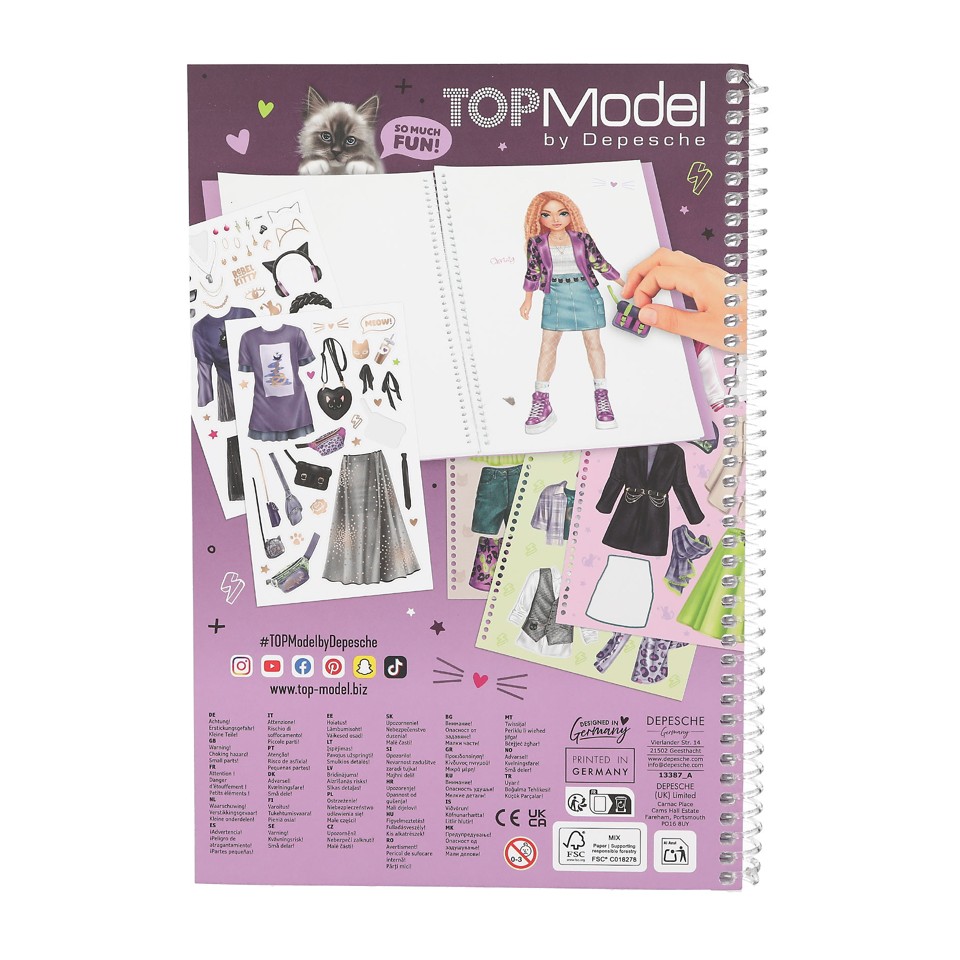 TOPModel - Dress Me Up Stickersbog stor - REBEL KITTY