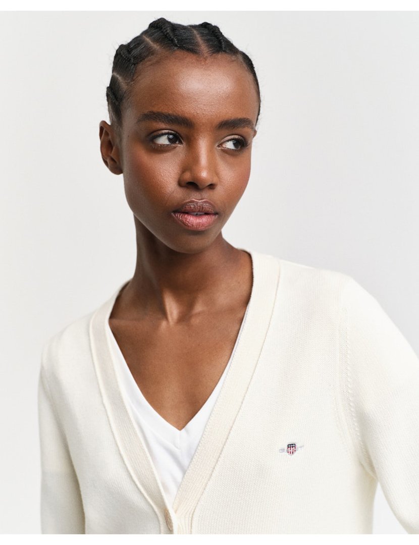 Beige Button Knit Cardigan