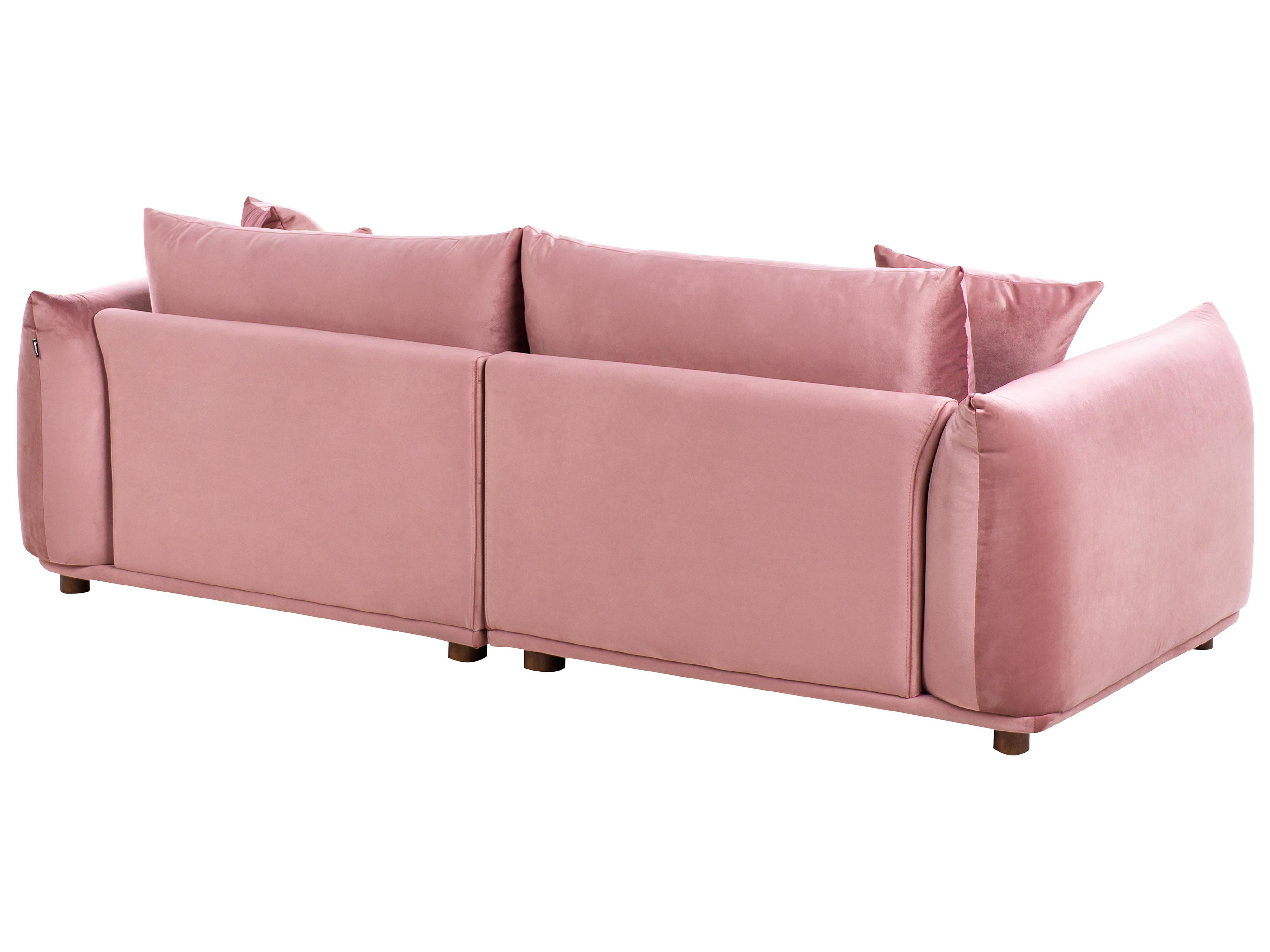 Bank 3-zits LUVOS Fluweel Roze