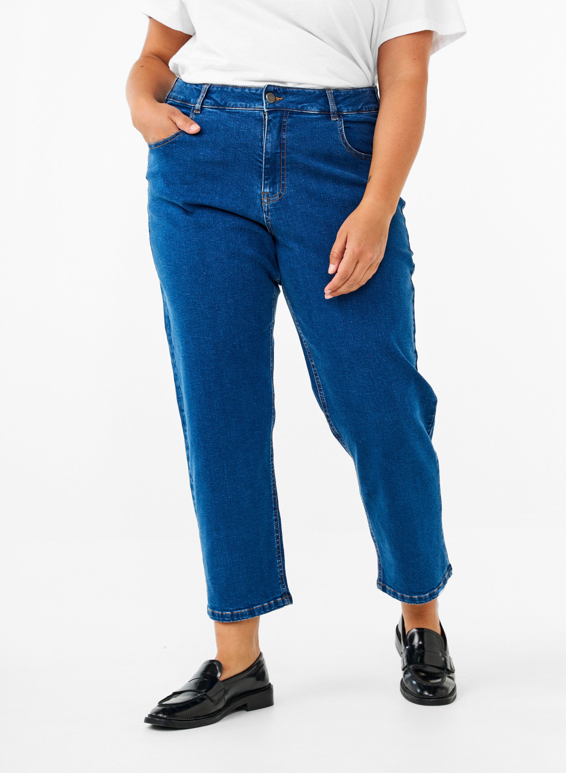 Cropped Vera jeans med straight fit