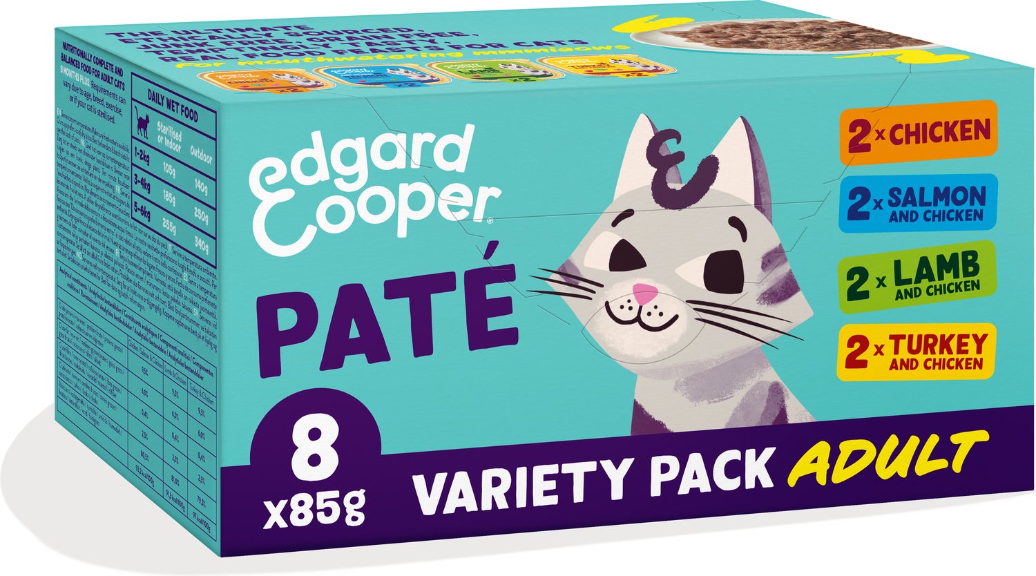 Edgard & Cooper kattenvoer pate adult 85 g 8 stuks