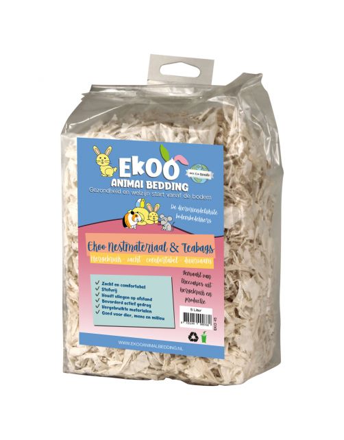 Ekoo Bedding Nestmateriaal Met Theezakjes - Kooi Accessoire - 15 l