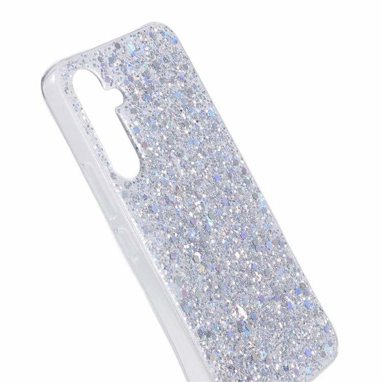 Samsung Galaxy S23 FE Gummi Case Schutzhülle im Glitzer Design - Silber / Transparent